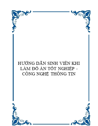 Giáo trìnhHướng dẫn sinh viên khi làm Đồ án tốt nghiệp Công nghệ thông tin