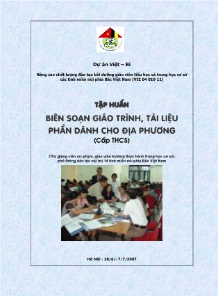 Tài liệu Tập huấn Biên soạn giáo trình Tài liệu phần dành cho địa phương