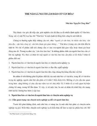 Tài liệu Thế nào là người làm báo có văn hóa? - Nguyễn Công Đán