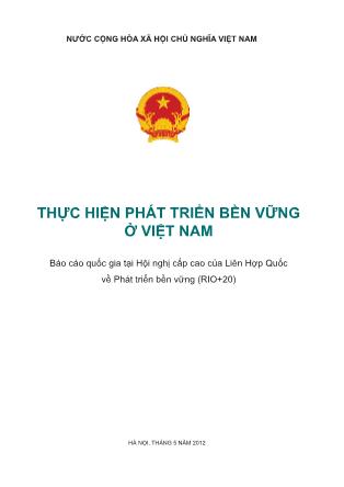 Tài liệu Thực hiện phát triển bền vững ở Việt Nam