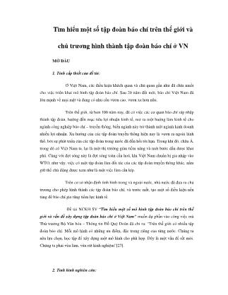 Tài liệu Tìm hiểu một số tập đoàn báo chí trên thế giới và chủ trương hình thành tập đoàn báo chí ở Việt Nam