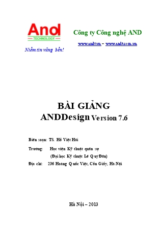 Bài giảng Anddesign version 7.6