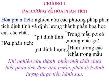 Bài giảng Bài tập Hóa phân tích