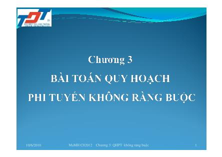 Bài giảng Bài toán quy hoạch phi tuyến không ràng buộc