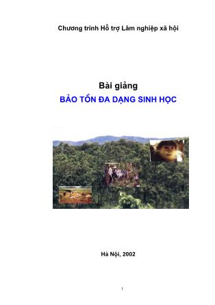 Bài giảng Bảo tồn đa dạng sinh học - Cao Thị Lý