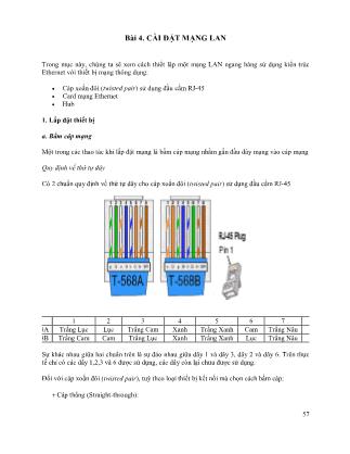 Bài giảng Bảo trì hệ thống - Bài 4: Cài đặt mạng LAN