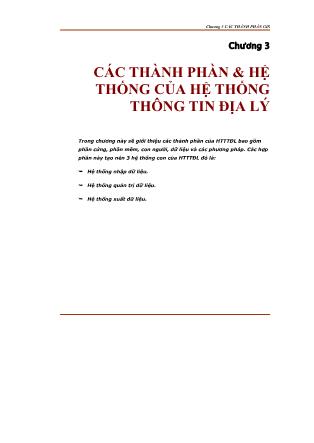 Bài giảng Các thành phần và hệ thống của hệ thống thông tin địa lý