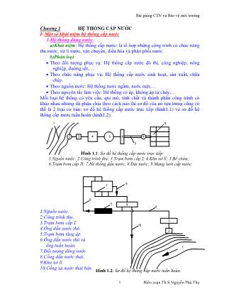 Bài giảng Cấp thoát nước và Bảo vệ môi trường - Chương 1: Hệ thống cấp nước - Nguyễn Phú Thọ