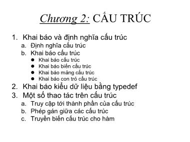 Bài giảng Cấu trúc trong lập trình