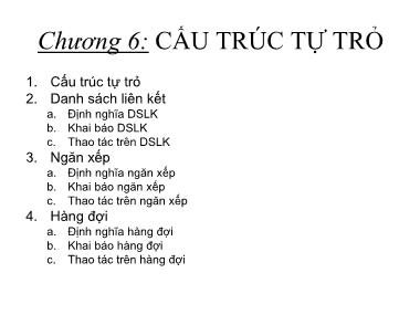 Bài giảng Cấu trúc tự trỏ