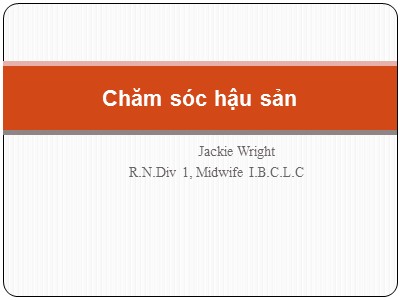 Bài giảng Chăm sóc hậu sản