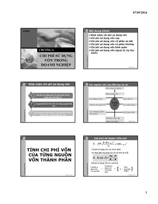 Bài giảng Chi phí sử dụng vốn trong doanh nghiệp