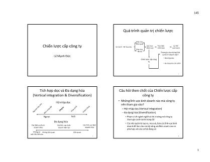 Bài giảng Chiến lược cấp công ty - Lê Mạnh Đức