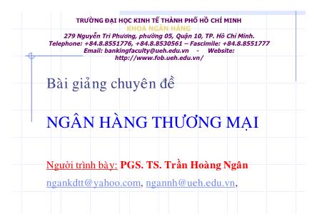 Bài giảng chuyên đề Ngân hàng thương mại (Bản đẹp)