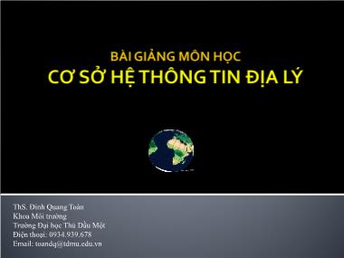 Bài giảng Cơ sở hệ thông tin địa lý