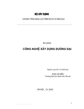 Bài giảng Công nghệ xây dựng đương đại