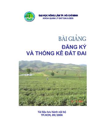 Bài giảng đặng ký và thống kê đất đai