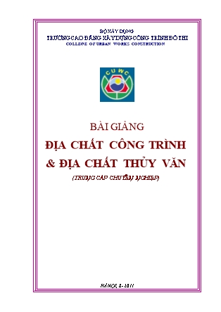 Bài giảng địa chất công trình và địa chất thủy văn