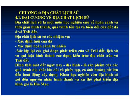 Bài giảng Địa chất lịch sử