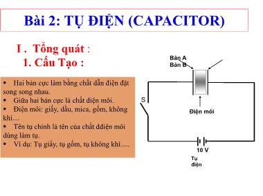 Bài giảng Điện tử căn bản - Bài 2: Tụ điện (Capacitor)