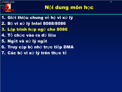 Bài giảng Điện tử viễn thông - Chương 3: Lập trình hợp ngữ với 8086