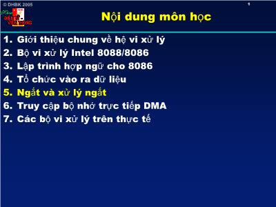 Bài giảng Điện tử viễn thông - Chương 5: Ngắt và xử lý ngắt