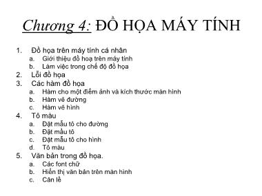 Bài giảng Đồ họa máy tính (Chuẩn kiến thức)