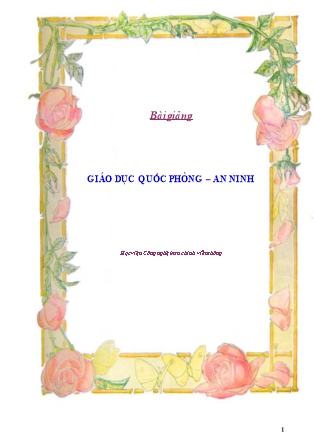 Bài giảng Giáo dục quốc phòng-An ninh