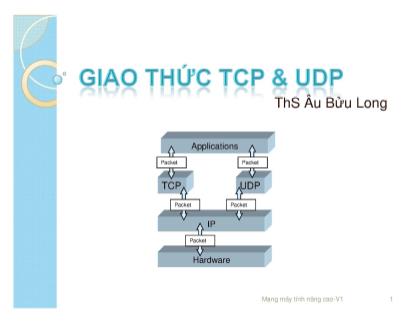 Bài giảng Giao thức TCP và UDP - Âu Bửu Long