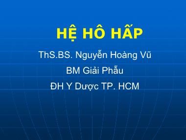 Bài giảng Hệ hô hấp - Nguyễn Hoàng Vũ