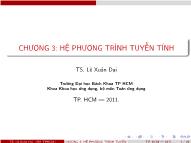 Bài giảng Hệ phương trình tuyến tính - Lê Xuân Dại (Bản đẹp)