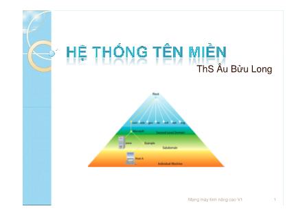 Bài giảng Hệ thóng tên miền - Âu Bửu Long