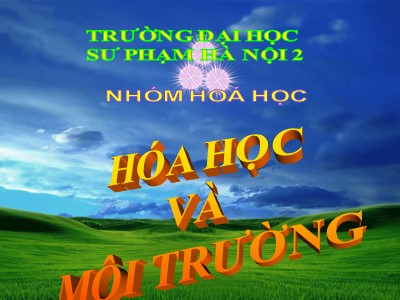 Bài giảng hóa học và môi trường