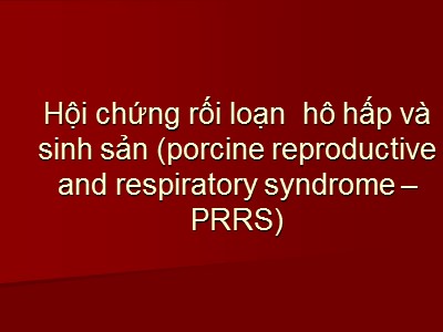 Bài giảng Hội chứng rối loạn hô hấp và sinh sản