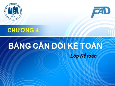 Bài giảng Kế toán tài chính 3 - Chương 4: Bảng cân đối kế toán