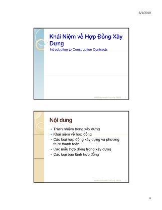 Bài giảng Khái niệm về hợp đồng xây dựng