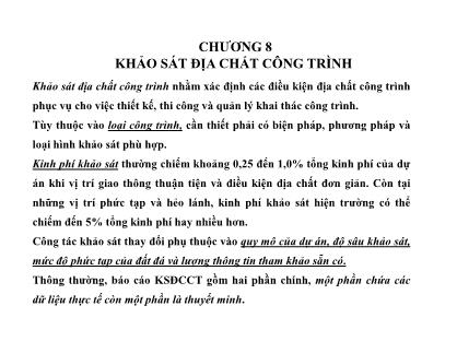 Bài giảng Khảo sát địa chất công trình