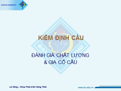 Bài giảng Kiểm định cầu