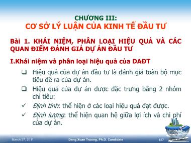 Bài giảng kinh tế xây dựng - Chương 3: Cơ sở lý luận của kinh tế đầu tư