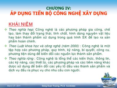 Bài giảng kinh tế xây dựng - Chương 4: Áp dụng tiến bộ công nghệ xây dựng