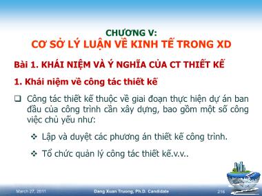 Bài giảng kinh tế xây dựng - Chương 5: Cơ sở lý luận về kinh tế trong xây dựng