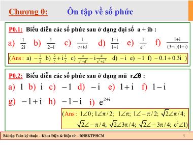 Bài giảng Lý thuyết Toán - Chương 0: Ôn tập về số phức