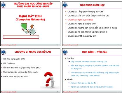 Bài giảng Mạng máy tính - Chương 3: Mạng cục bộ LAN