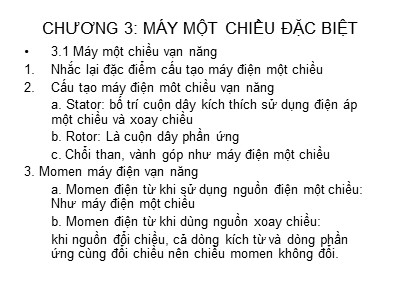 Bài giảng Máy một chiều đặc biệt