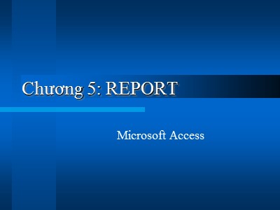 Bài giảng Microsoft Access - Chương 5: Report