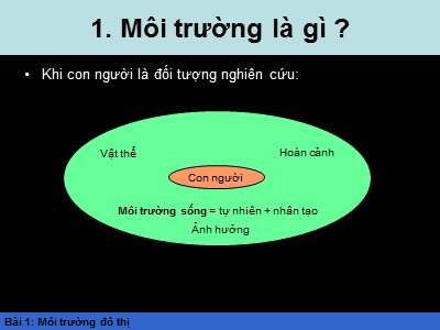 Bài giảng Môi trường đô thị