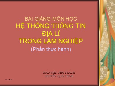 Bài giảng Môn học hệ thống thông tin Địa lý trong Lâm Nghiệp