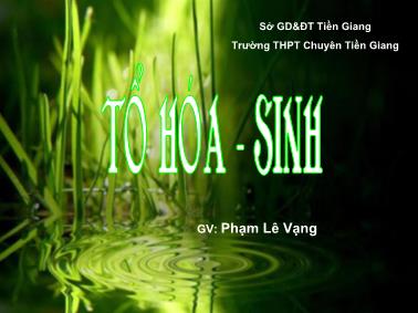 Bài giảng môn học  Hóa-Sinh