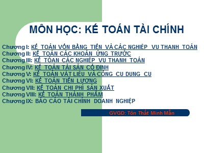 Bài giảng môn học Kế toán tài chính (Bản đẹp)