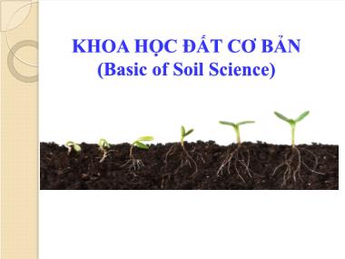 Bài giảng môn học Khoa học đất cơ bản